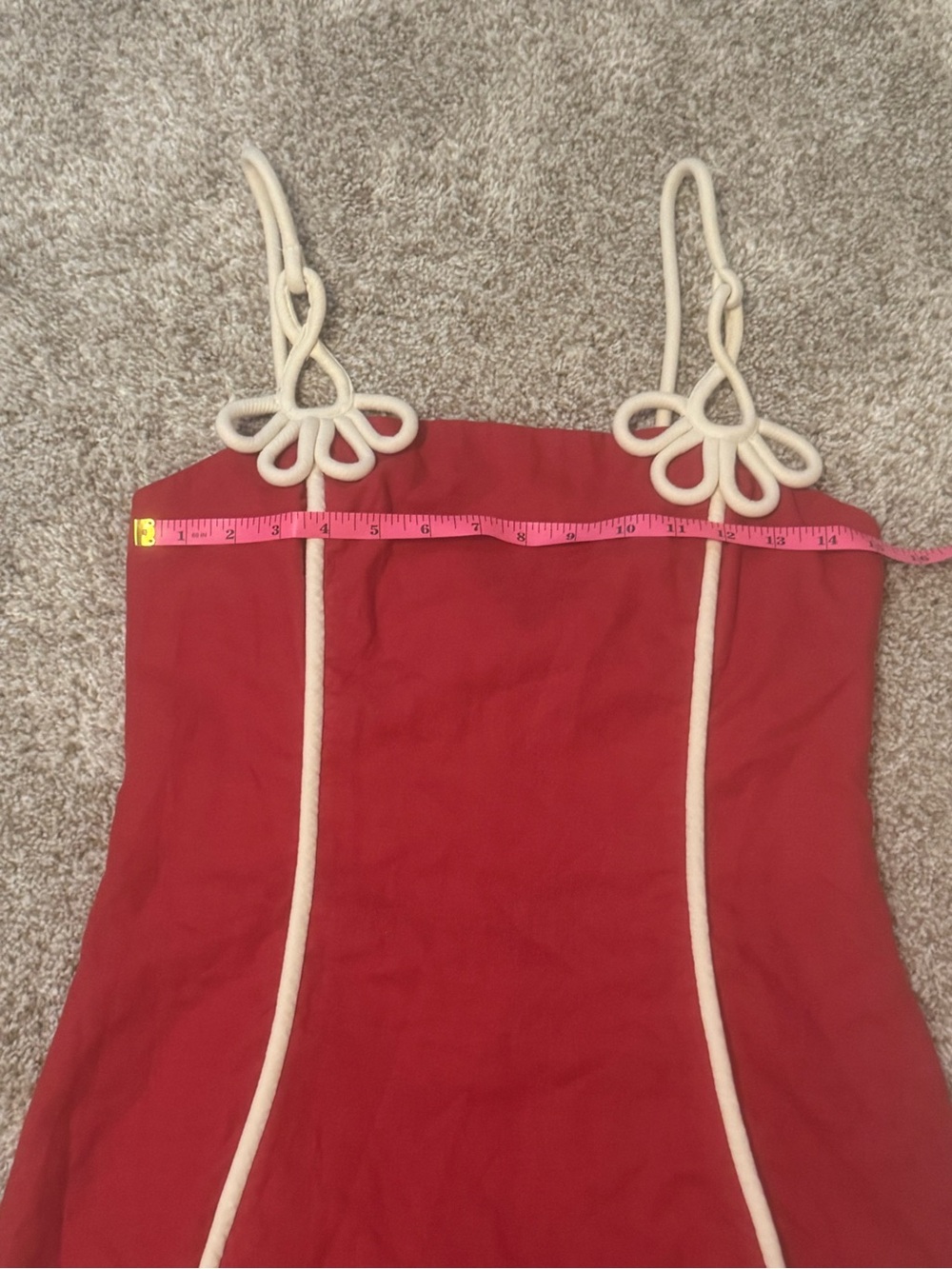 Farm Rio Red Linen Blend Sleeveless Mini Dress - Picture 3 of 7
